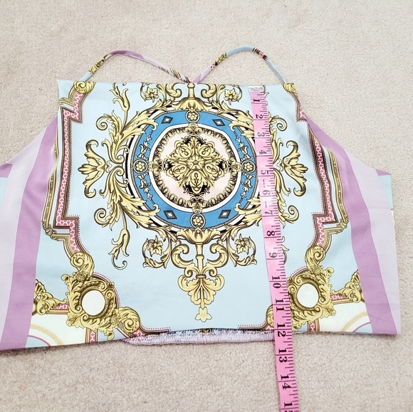 Rachel Zoe Women's Baroque Scarf Print Cowl Neck Camisole Tank Top – Size Large - Picture 7 of 9